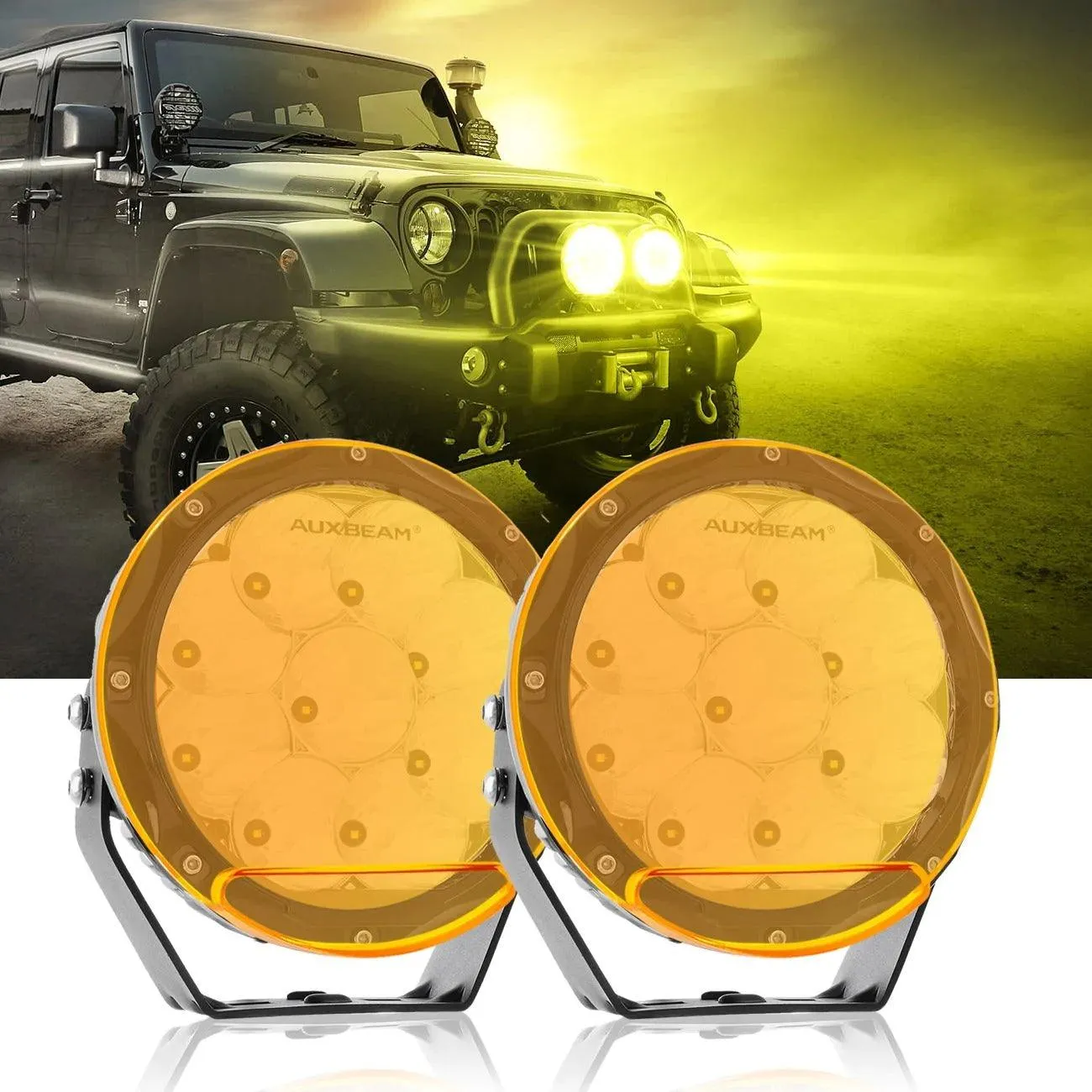 7 Inch 90W Round Spot Beam Offroad LED Driving Lights W/SAE Compliant