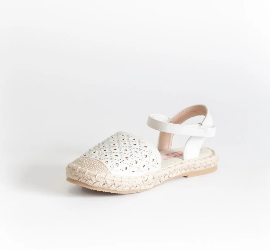 AC Girls' White Espadrilles Sandals | 494/21-W