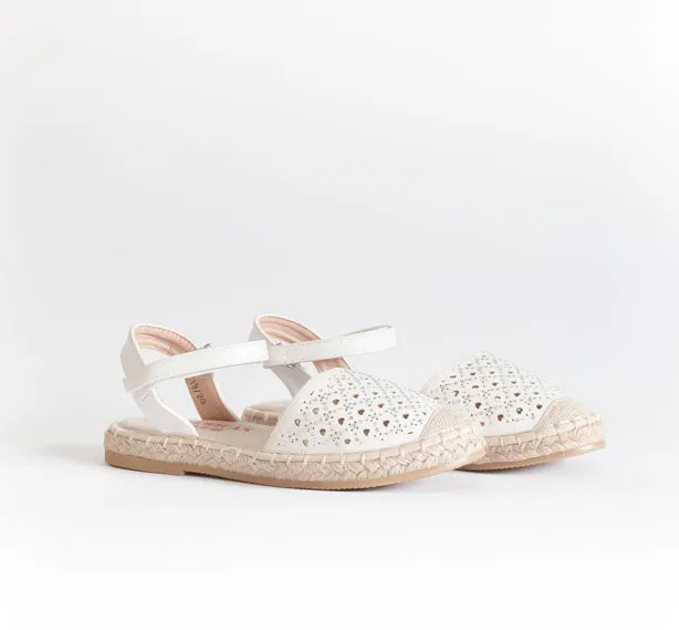 AC Girls' White Espadrilles Sandals | 494/21-W