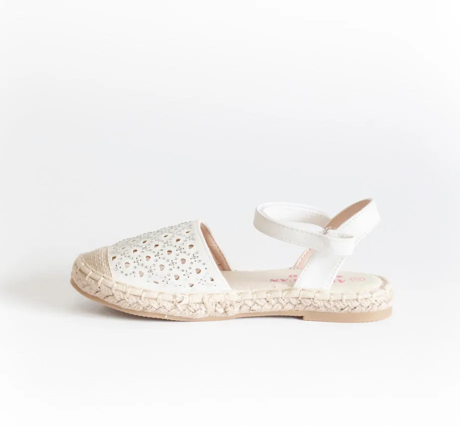 AC Girls' White Espadrilles Sandals | 494/21-W