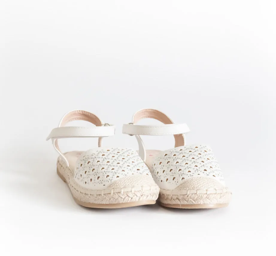 AC Girls' White Espadrilles Sandals | 494/21-W