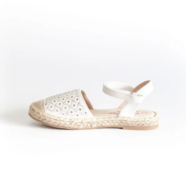 AC Girls' White Espadrilles Sandals | 494/21-W