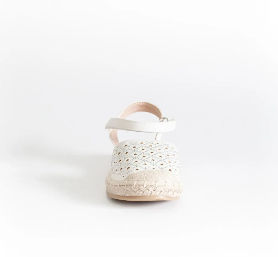 AC Girls' White Espadrilles Sandals | 494/21-W