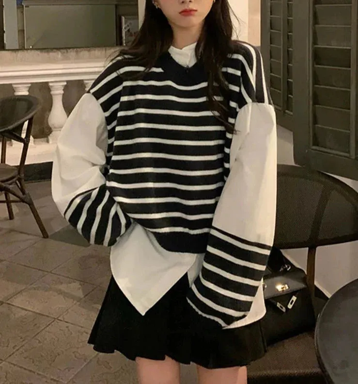 Fashionkova Sarita Patchwork Shirt Sweater