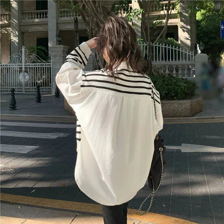 Fashionkova Sarita Patchwork Shirt Sweater
