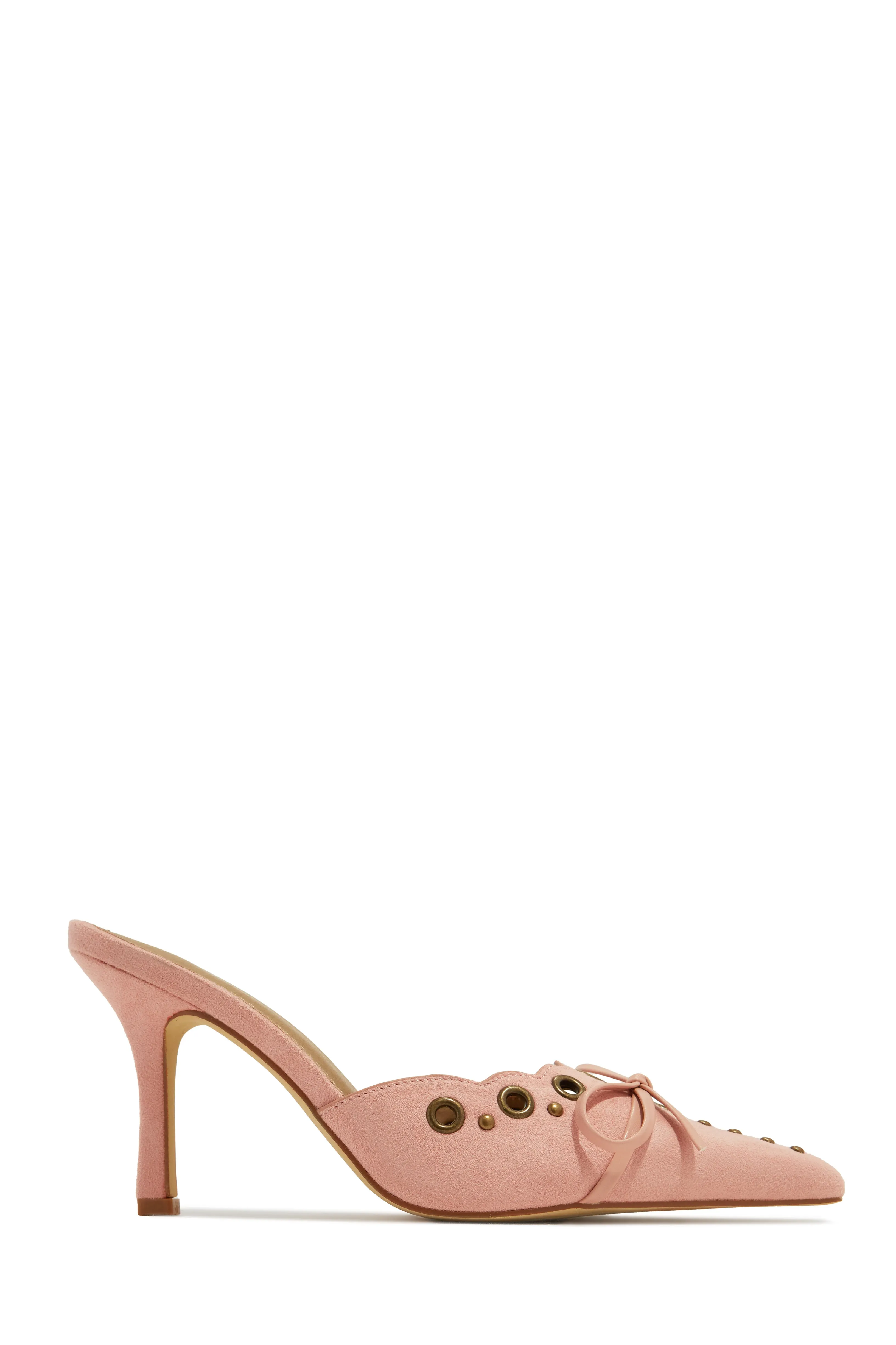 Jasmyn Mid Heel Mule Pumps - Pink