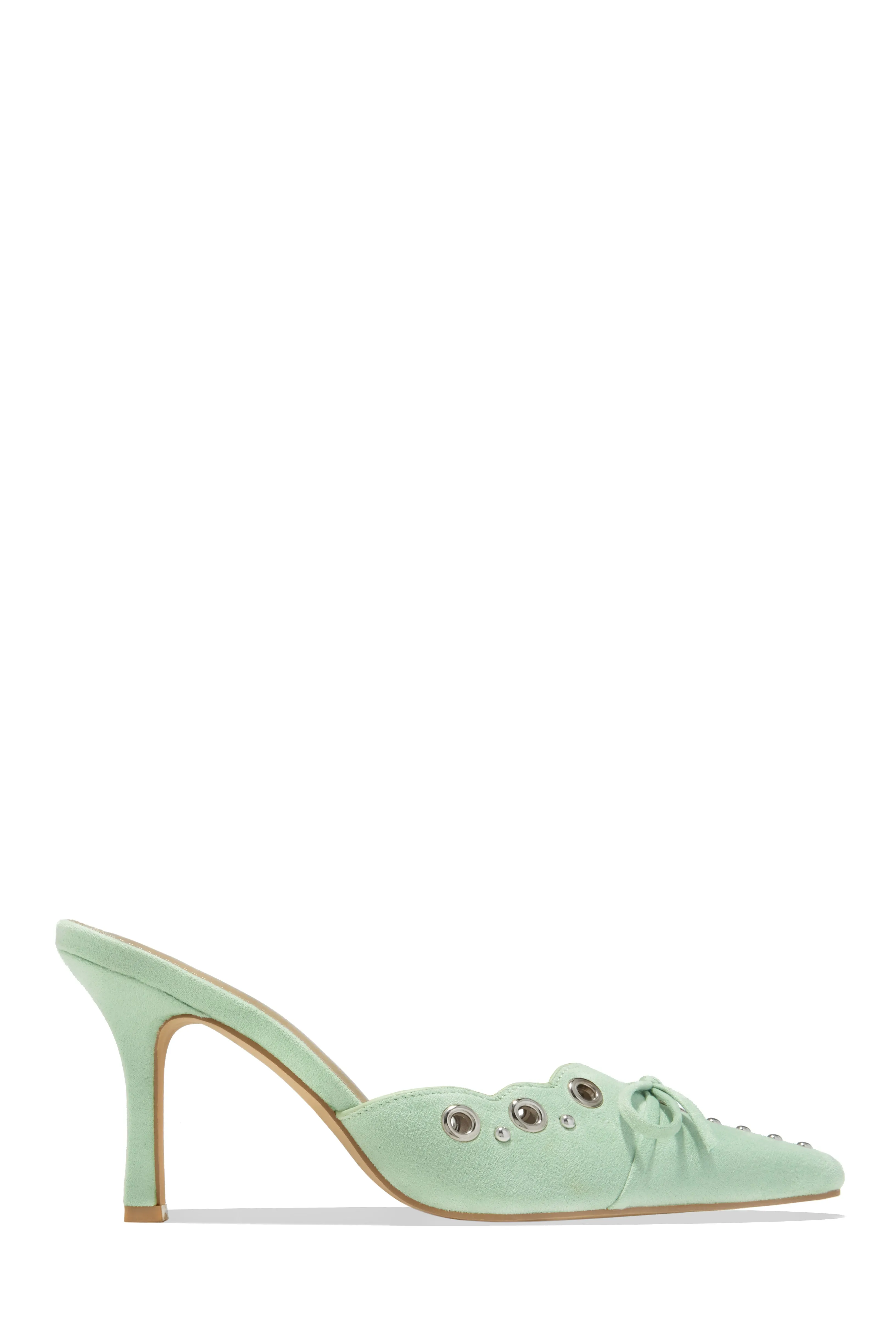 Jasmyn Mid Heel Mule Pumps - Pink