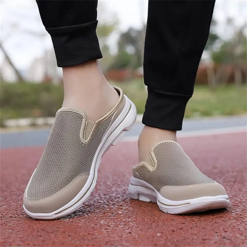 LLTMALL Mens Open Back Walking Sneaker Slippers Comfortable Mesh Knit Slip On Indoor Outdoor Mules