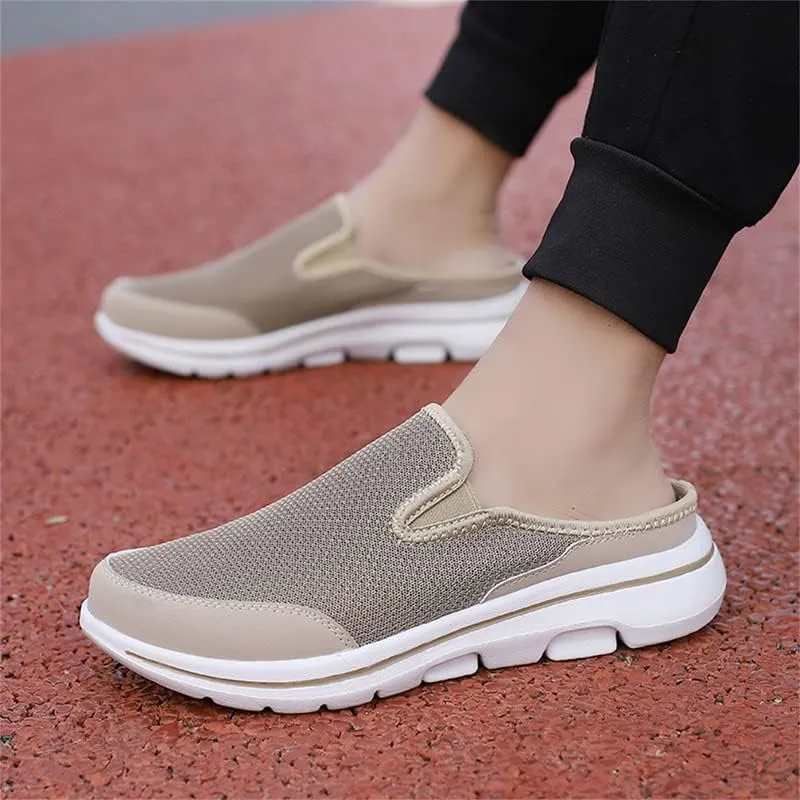 LLTMALL Mens Open Back Walking Sneaker Slippers Comfortable Mesh Knit Slip On Indoor Outdoor Mules
