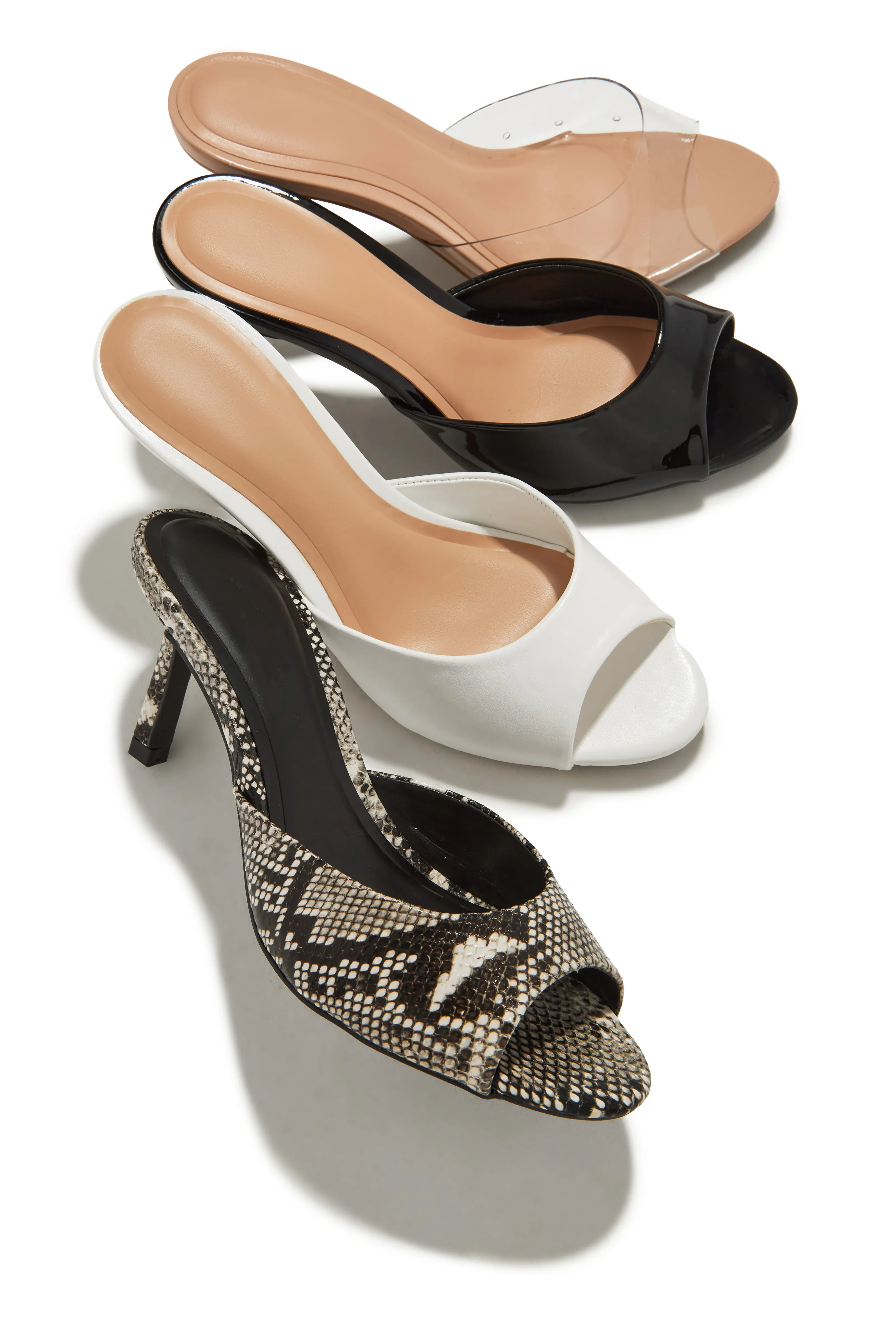 Natani Mid Heel Mules - Snake