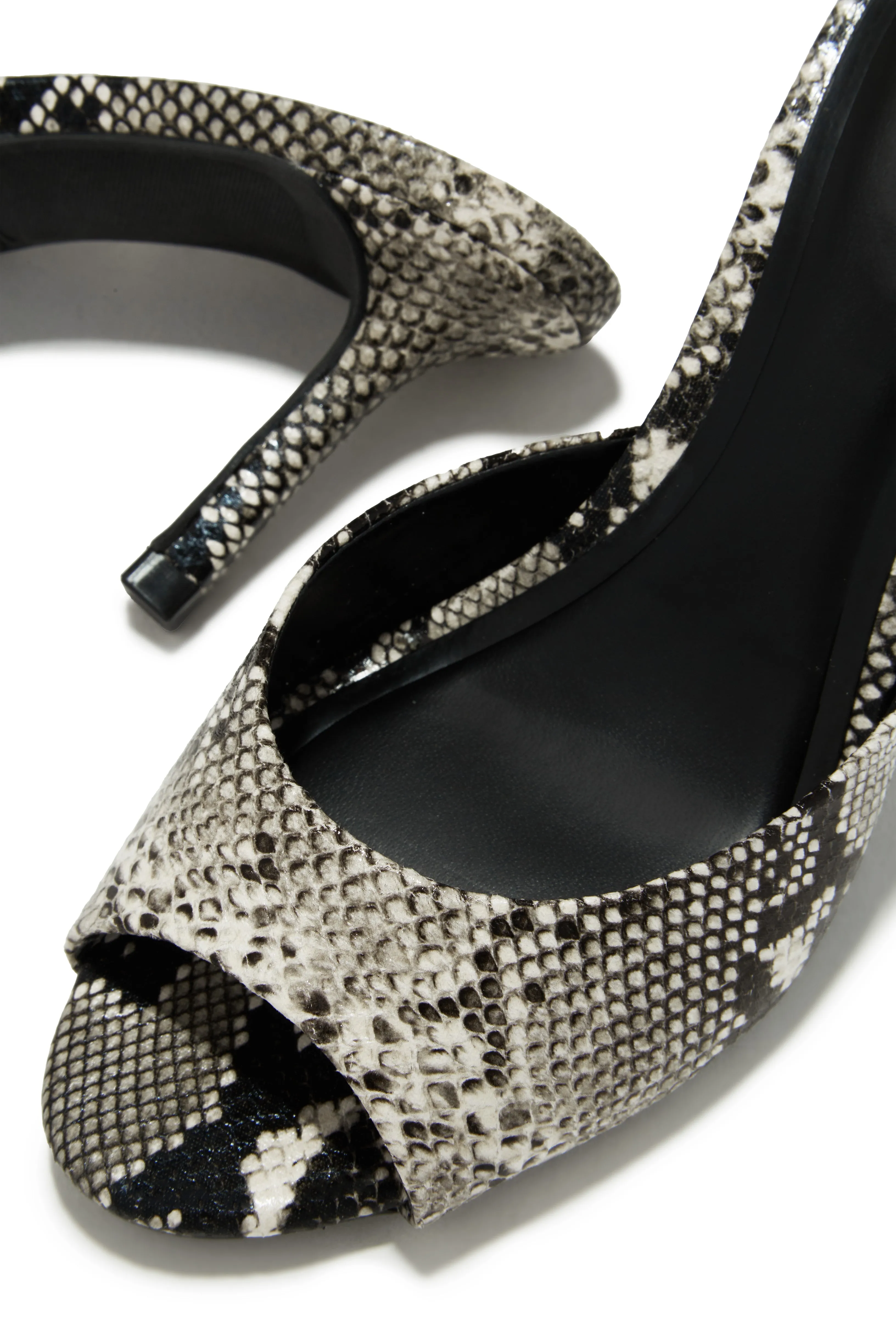 Natani Mid Heel Mules - Snake