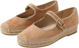 Platform Espadrilles for Women Mary Jane Espadrilles Flats Woven Ballet Flats Canvas Summer Shoes