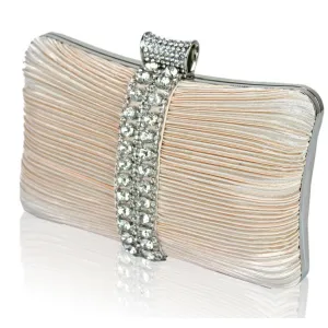 Riya Satin and Crystal Clutch Handbag