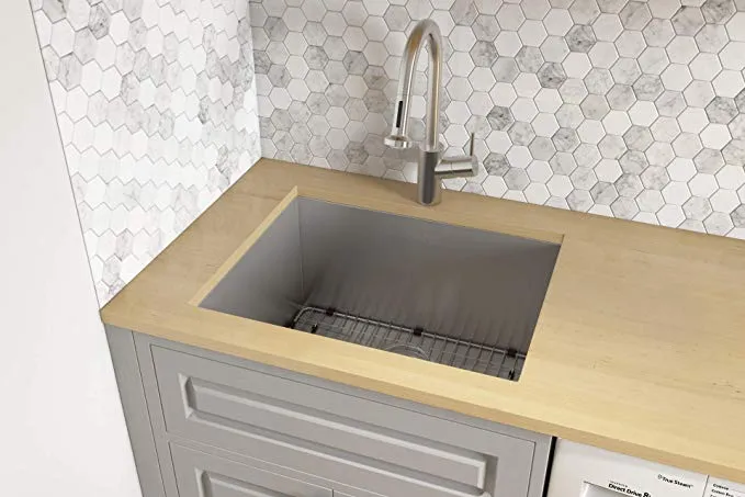 Ruvati 23" x 18" x 12" Deep Laundry Utility Sink Undermount 16 Gauge Stainless Steel - RVU6100