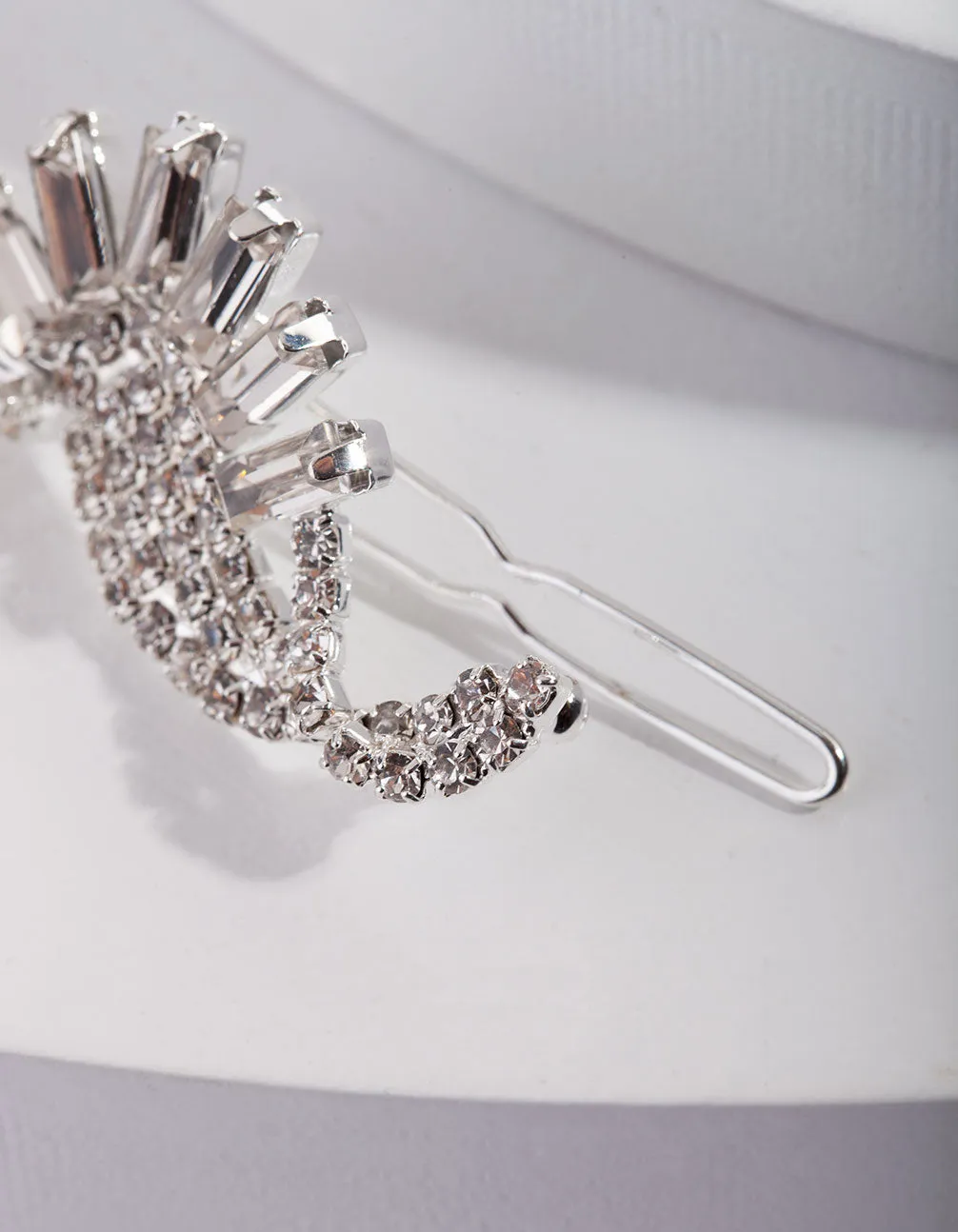 Silver Crystal Paisley Hair Clip Pack