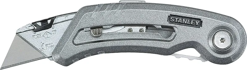 Stanley 10-813 Utility Knife, 2-7/16 in L Blade, 2 in W Blade, Carbon Steel Blade, Ergonomic Handle, Gray Handle :CD 1: QUANTITY: 1