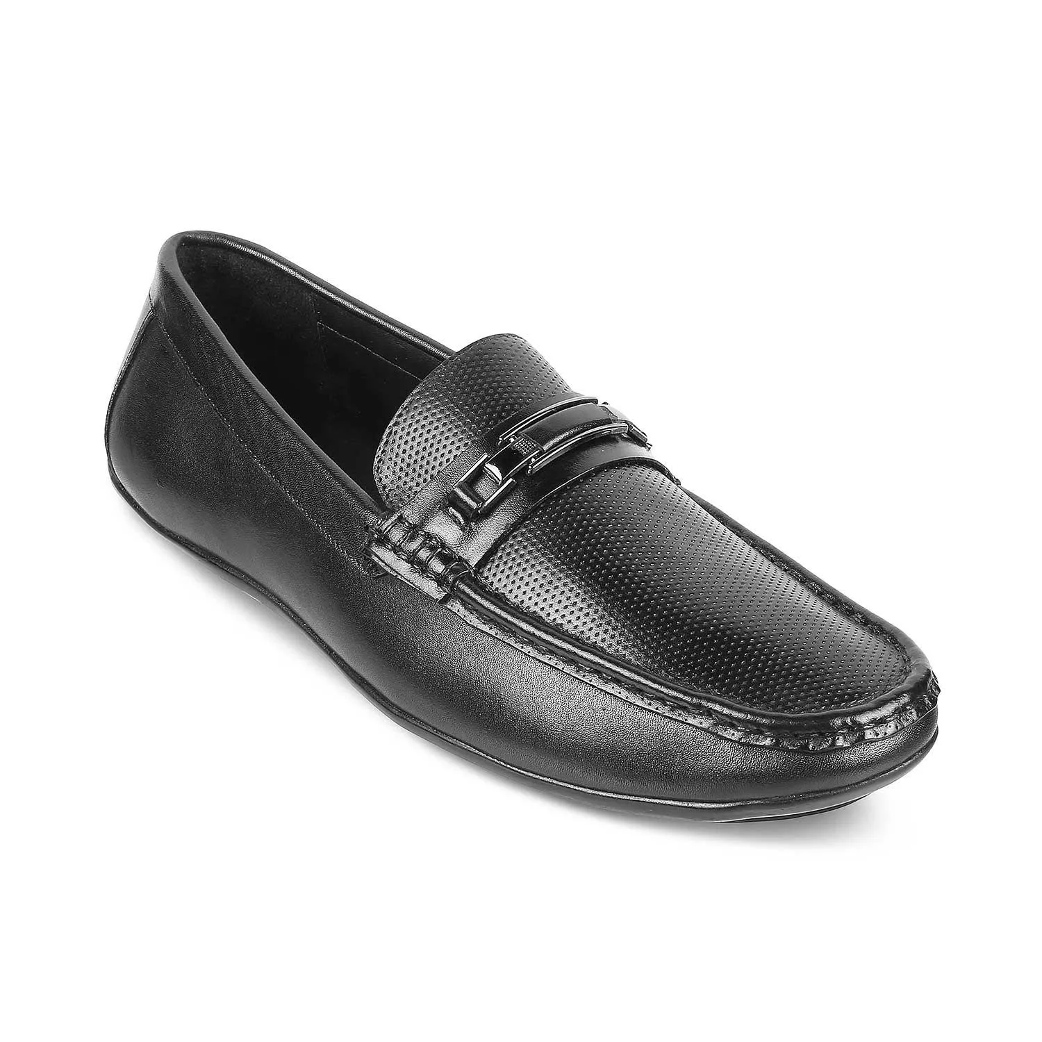 Premium Abia Black Leather Driving Loafers for Men by Tresmode