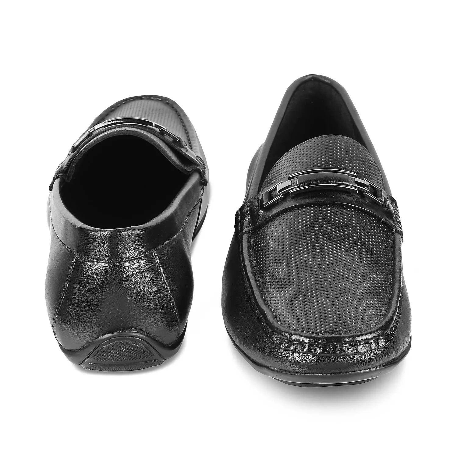 Premium Abia Black Leather Driving Loafers for Men by Tresmode
