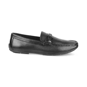 Premium Abia Black Leather Driving Loafers for Men by Tresmode