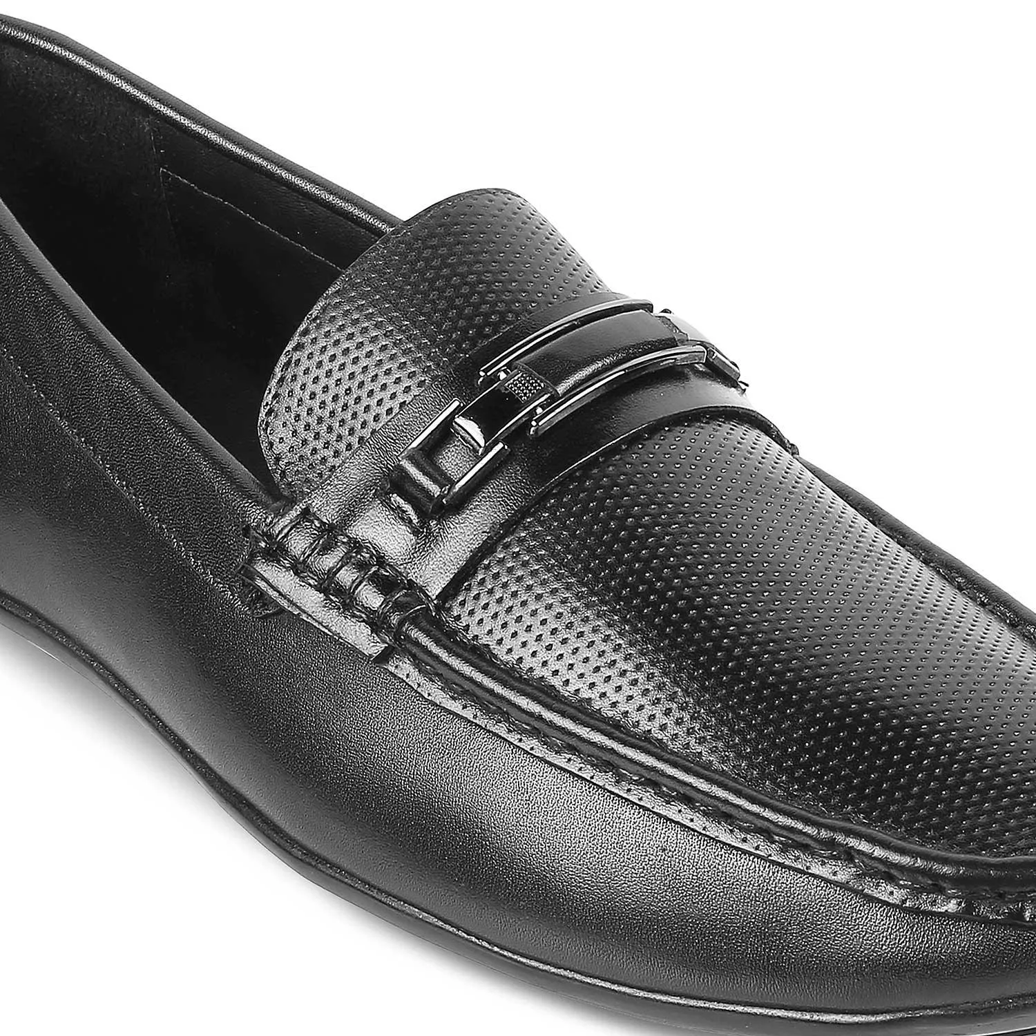 Premium Abia Black Leather Driving Loafers for Men by Tresmode