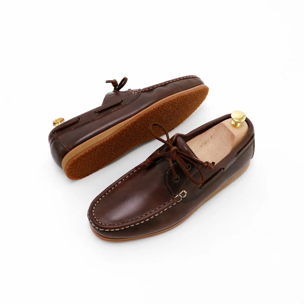 The Punter's Boat Shoes - Oil Leather Brandy Brown