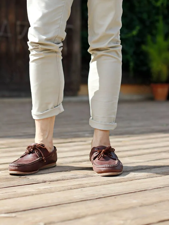 The Punter's Boat Shoes - Oil Leather Brandy Brown