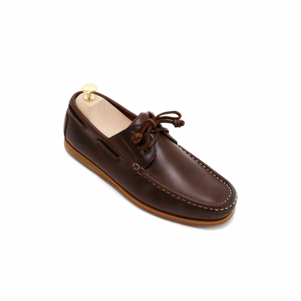 The Punter's Boat Shoes - Oil Leather Brandy Brown