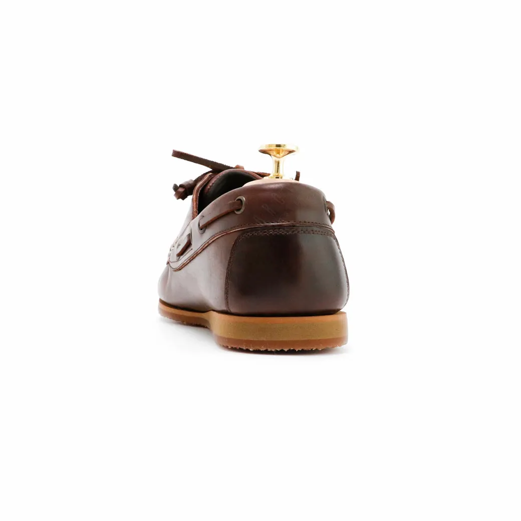 The Punter's Boat Shoes - Oil Leather Brandy Brown