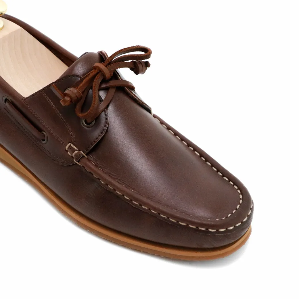 The Punter's Boat Shoes - Oil Leather Brandy Brown