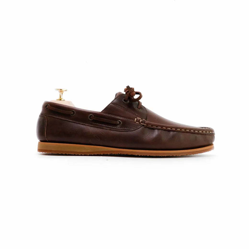 The Punter's Boat Shoes - Oil Leather Brandy Brown