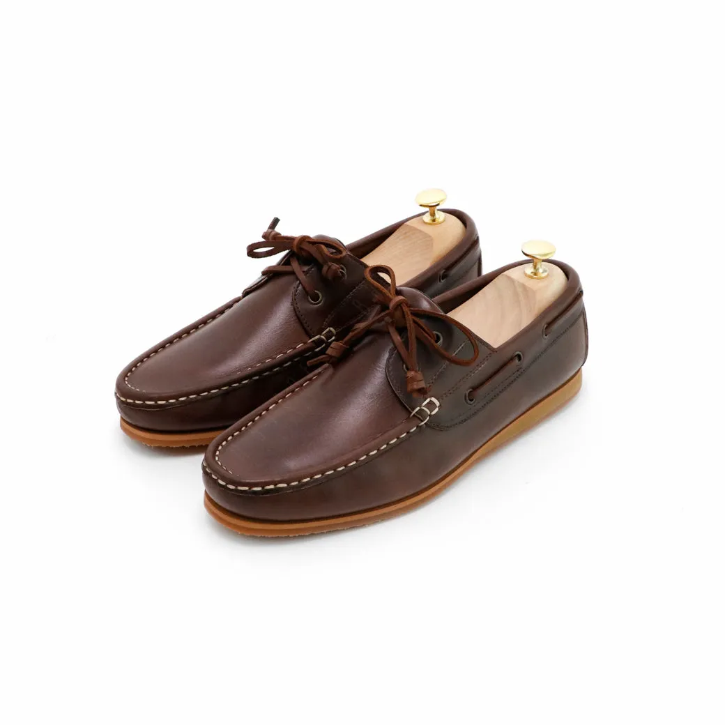 The Punter's Boat Shoes - Oil Leather Brandy Brown