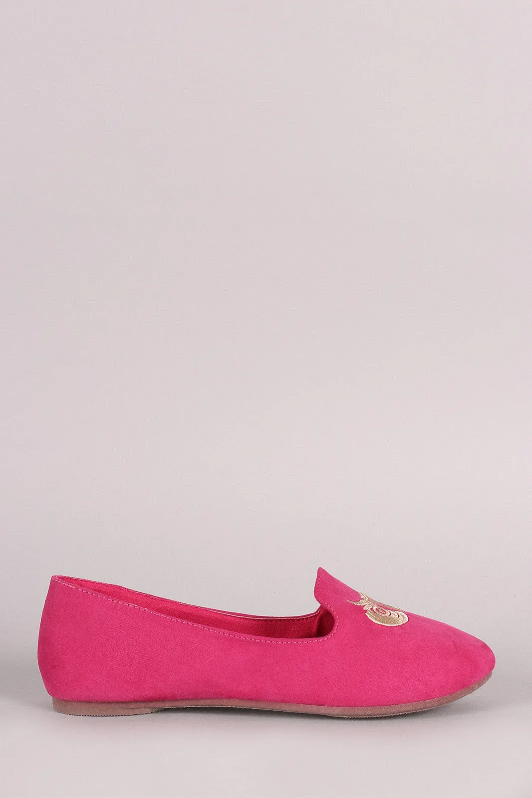 Wild Diva Lounge Embroidered Owl Loafer Flat